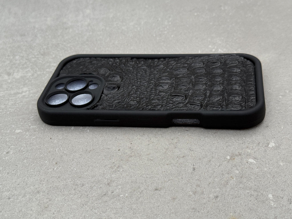 Handmade Genuine Leather iPhone Case: Crocodile Art Stitch