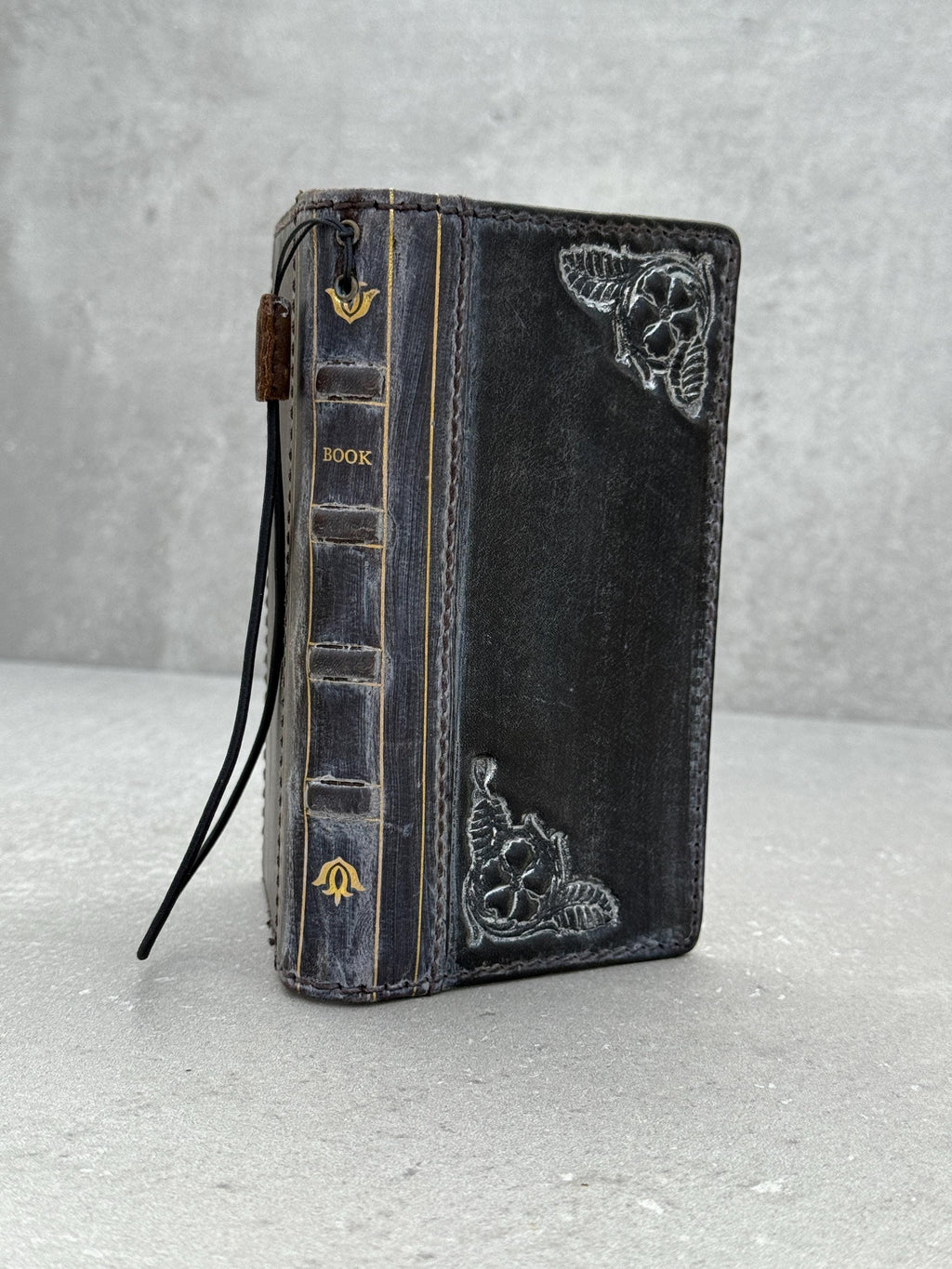 Handmade Leather Wallet Case for Galaxy Z Fold 2/3/4/5/6/7 - Polish Art Design