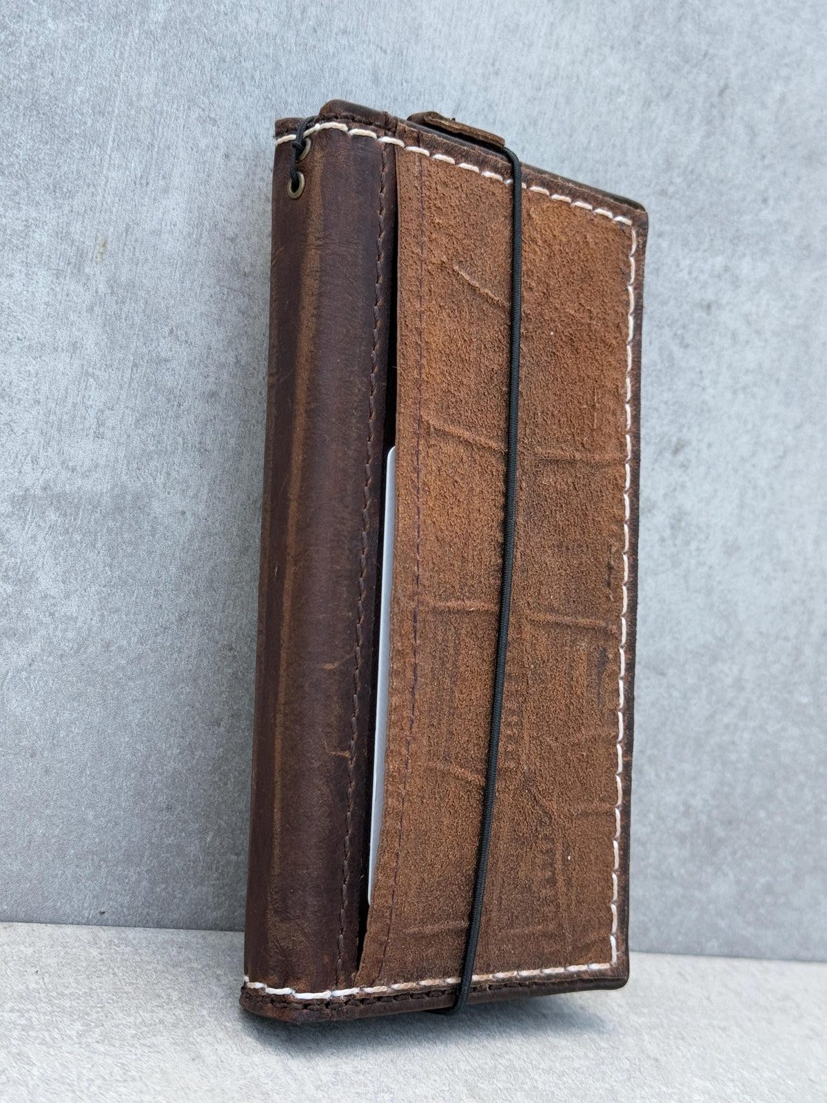 Handmade Leather Wallet Case: Samsung Galaxy, Card Slots, Book Design