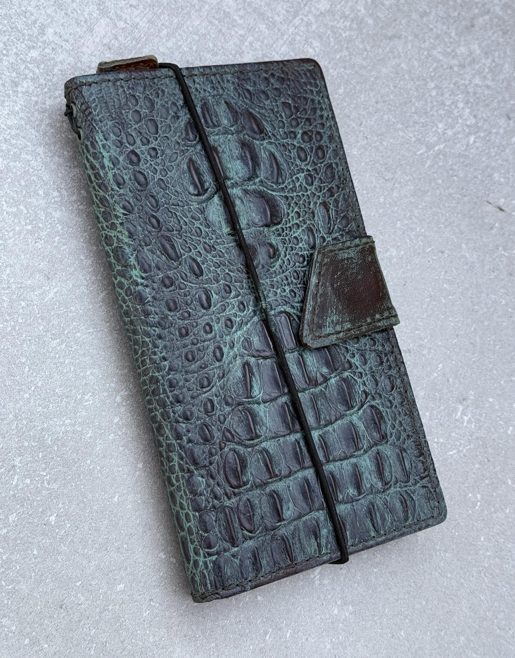 Green Leather iPhone Wallet Case: Handmade Vintage Book Style