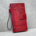 Handmade Leather Wallet Phone Case: Magnetic Book Cover with Card Slots