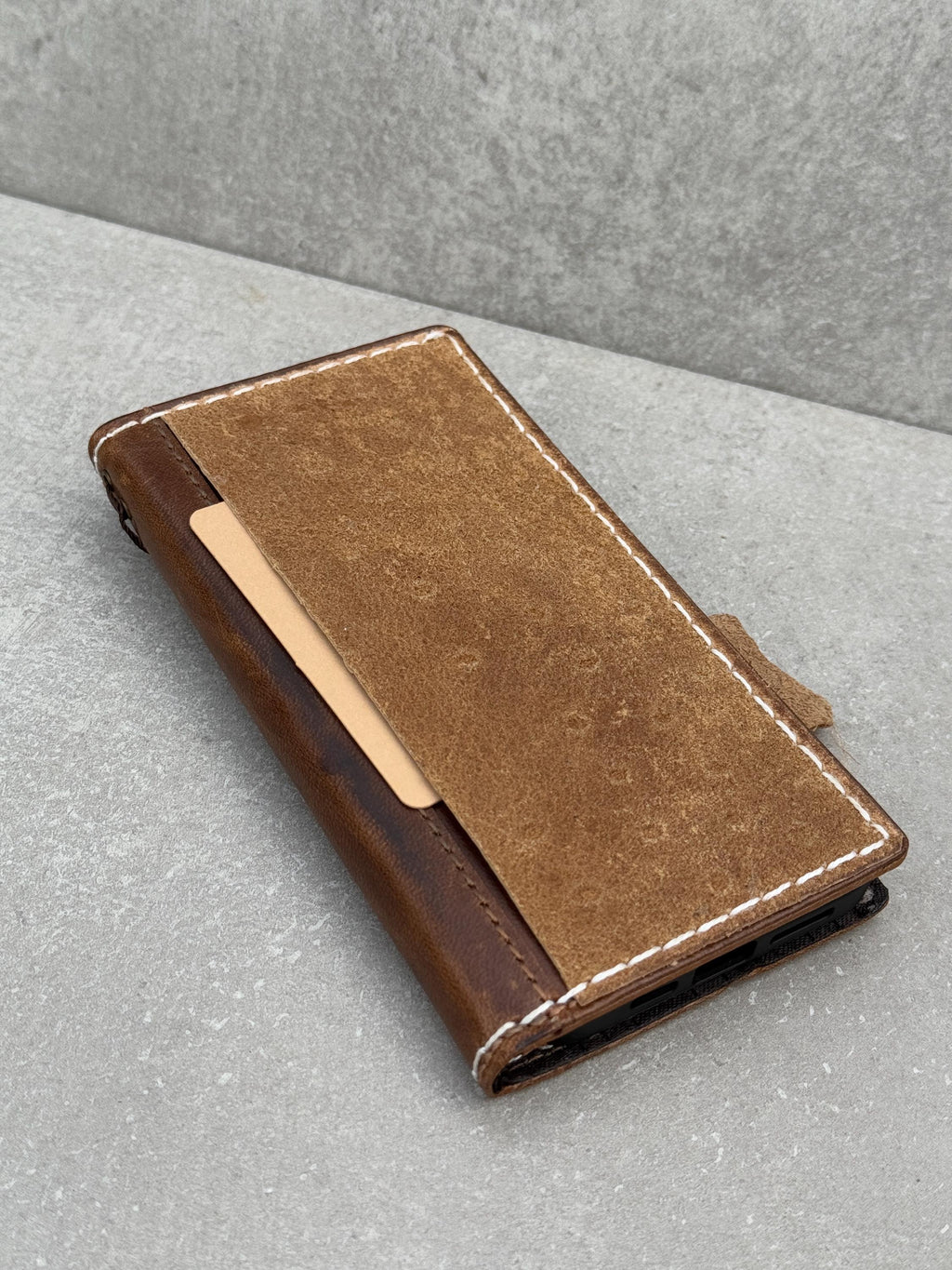 Handmade Leather Wallet Case: Samsung Galaxy Book Design