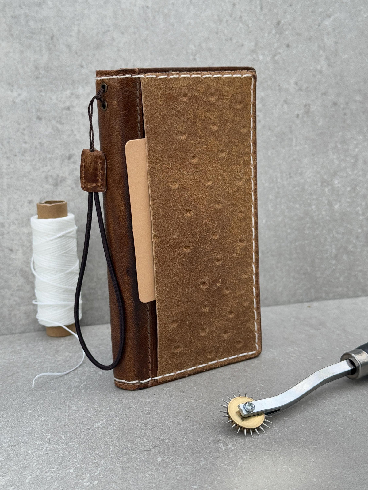 Genuine Leather iPhone Wallet Case: Vintage Book Style, Credit Card Slots