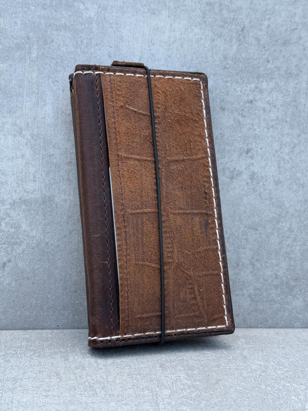 Genuine Leather iPhone Wallet Case: Vintage Book Style, Card Slots