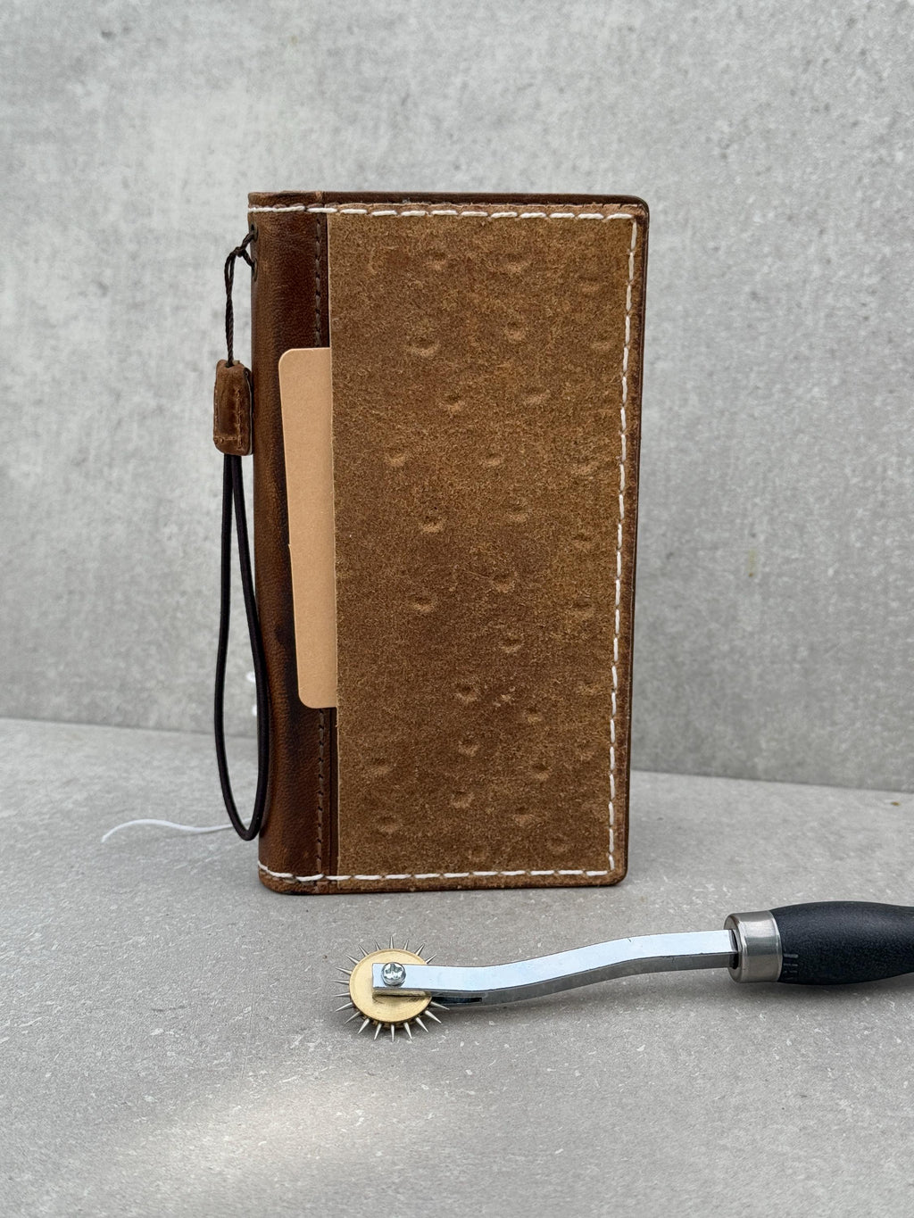 Genuine Leather iPhone Wallet Case: Vintage Book Style, Credit Card Slots