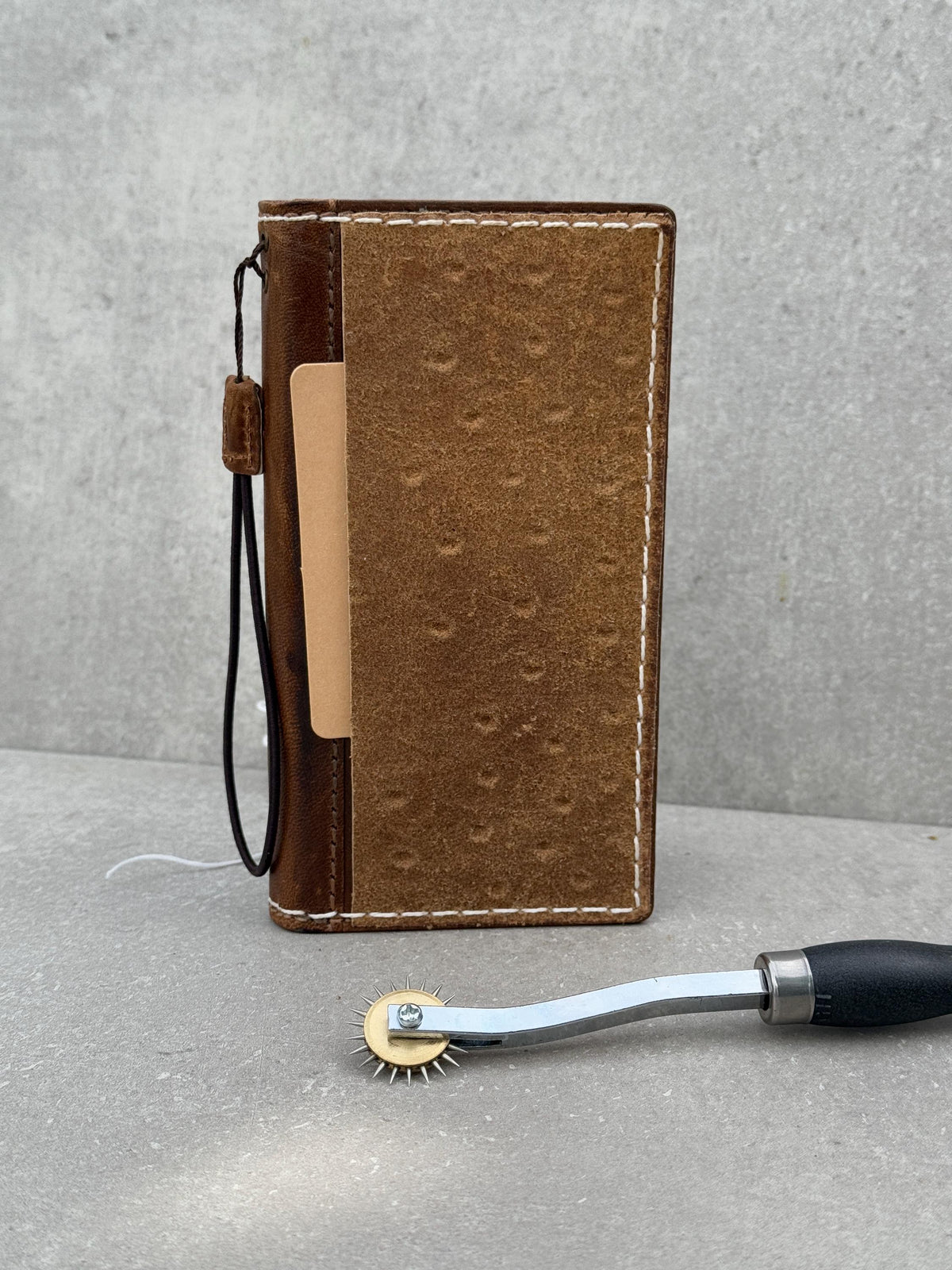 Genuine Leather iPhone Wallet Case: Vintage Book Style, Credit Card Slots