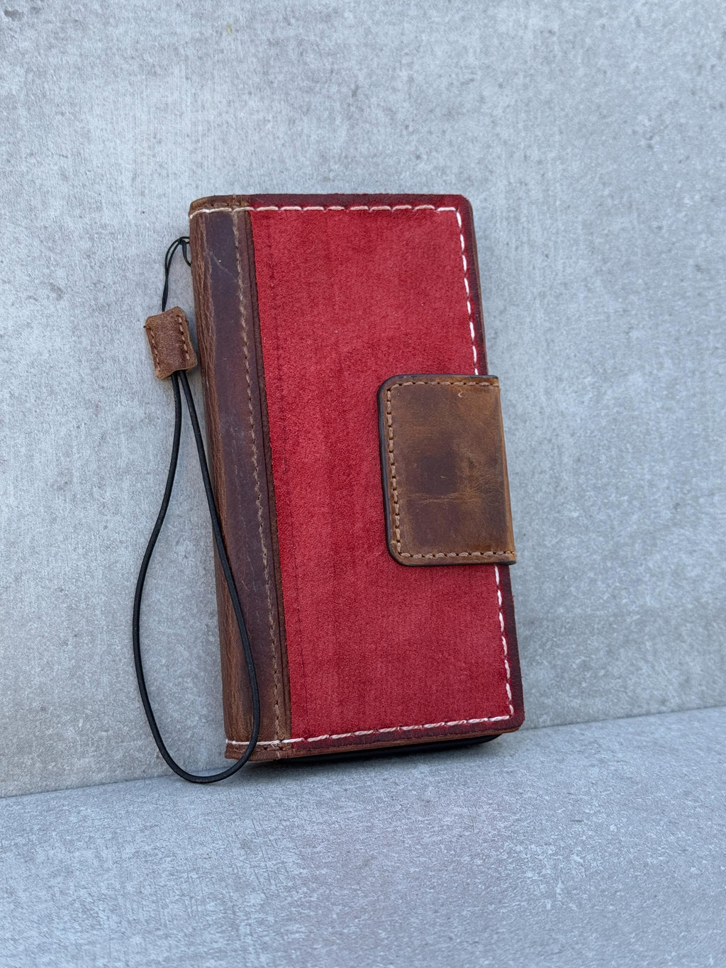 Handmade Leather Wallet Case: Galaxy S21 S22 S23 S24 S25 Ultra FE