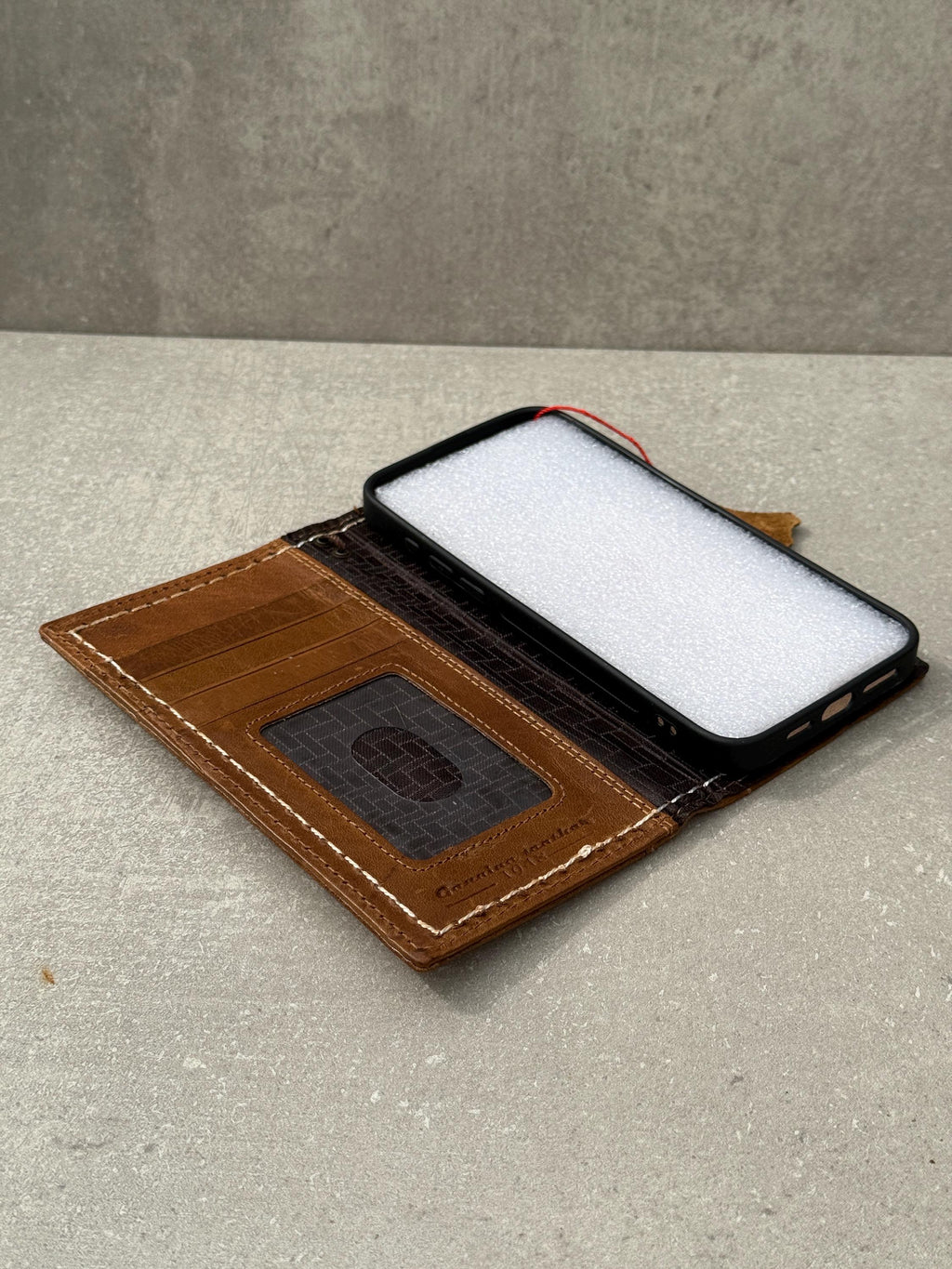 Hand Sewn Leather iPhone Wallet Case with Card Slots