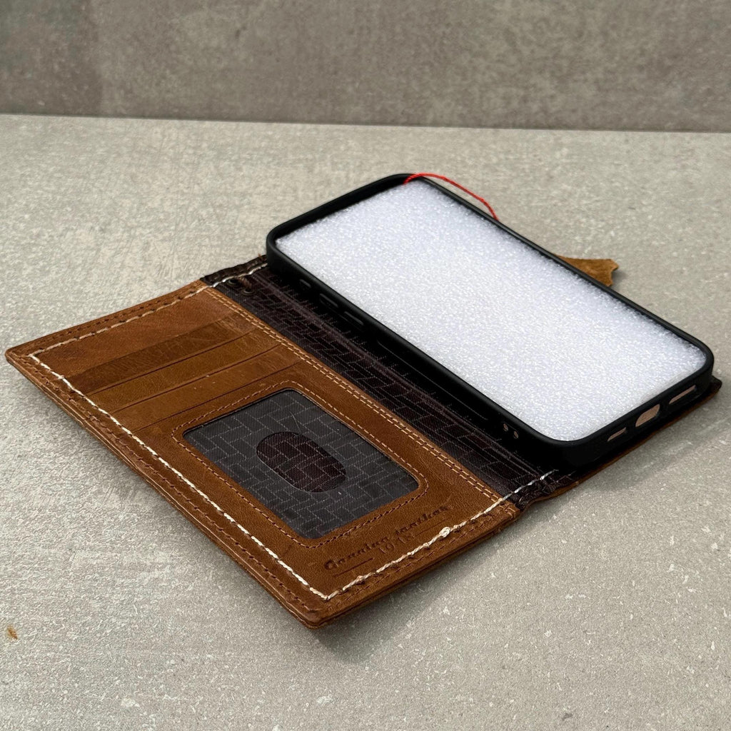 Genuine Leather fo OnePlus Open Case Wallet Handmade Wireless Luxury