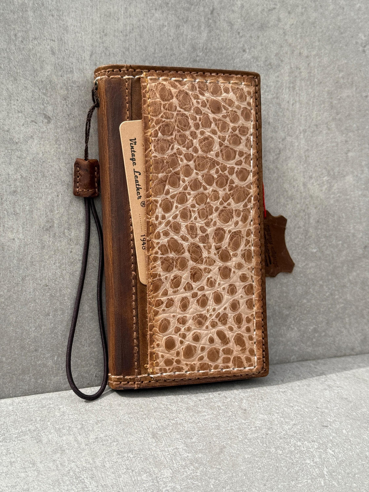 Hand Sewn Leather iPhone Wallet Case: Card Slots Cover