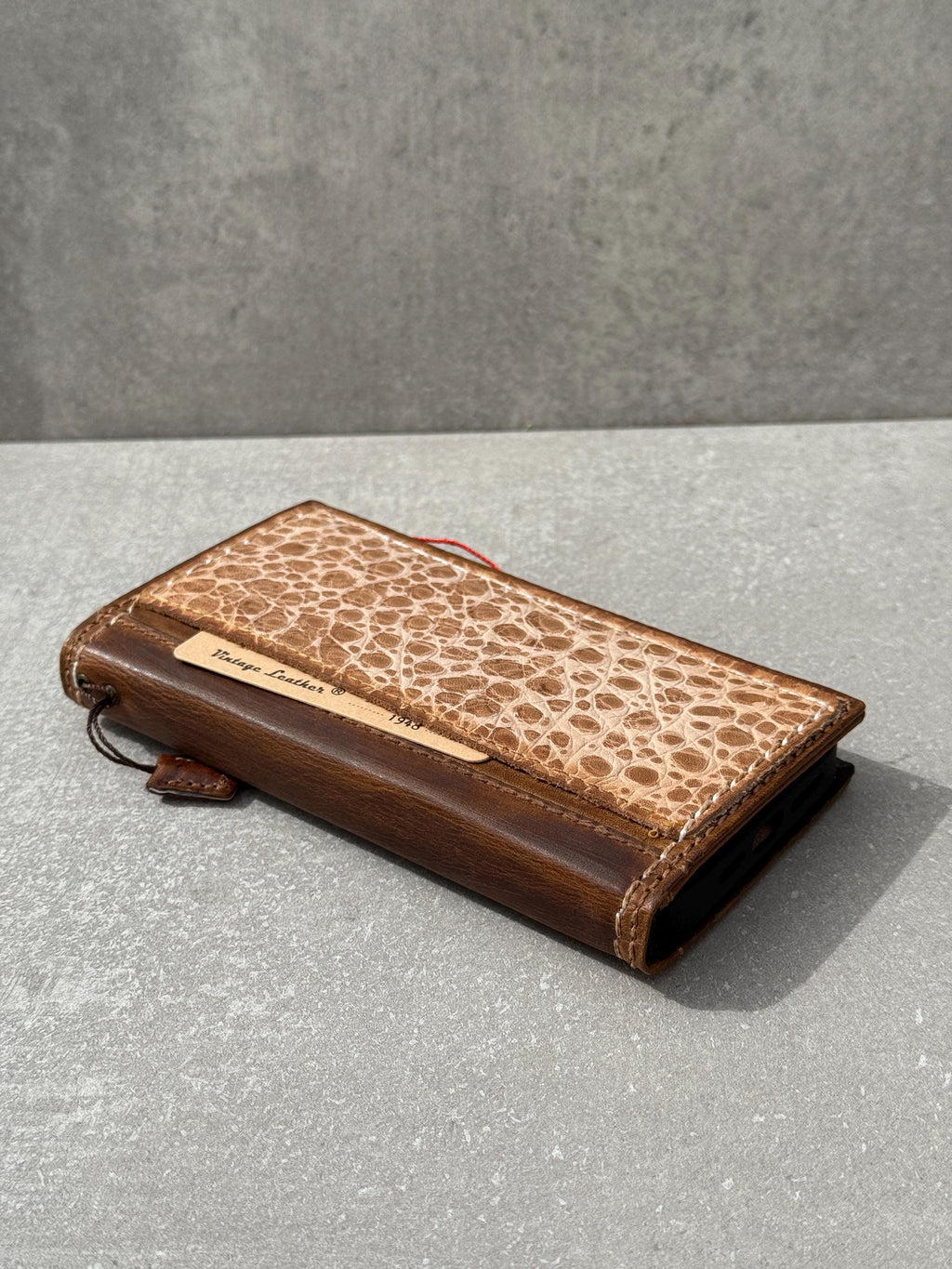 Hand Sewn Leather iPhone Wallet Case: Card Slots Cover