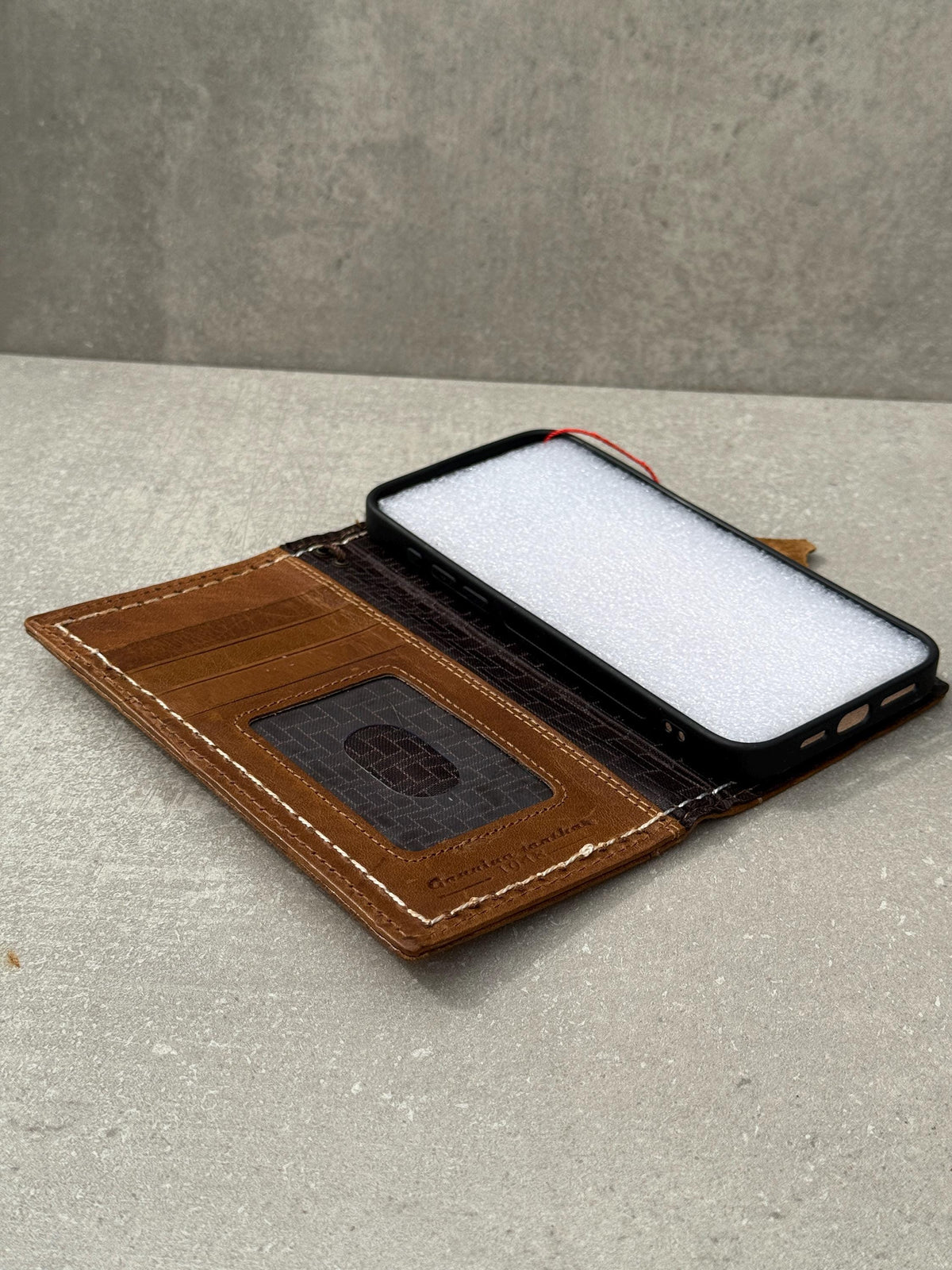 Handmade Leather Wallet Case for Galaxy Z Fold: Art Book Cover