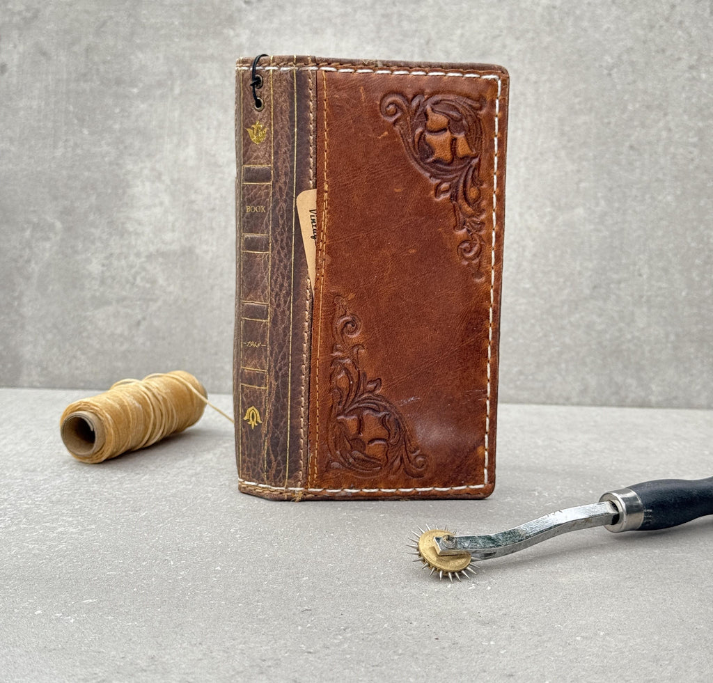 Handmade Leather Galaxy Z Fold Wallet Case: Art Book Style Cover