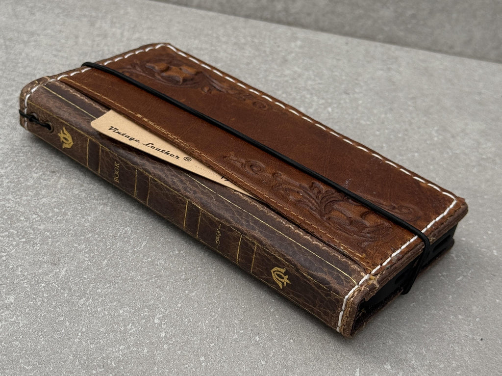 Handmade Leather Wallet Case for Google Pixel Fold: Book Style Cover