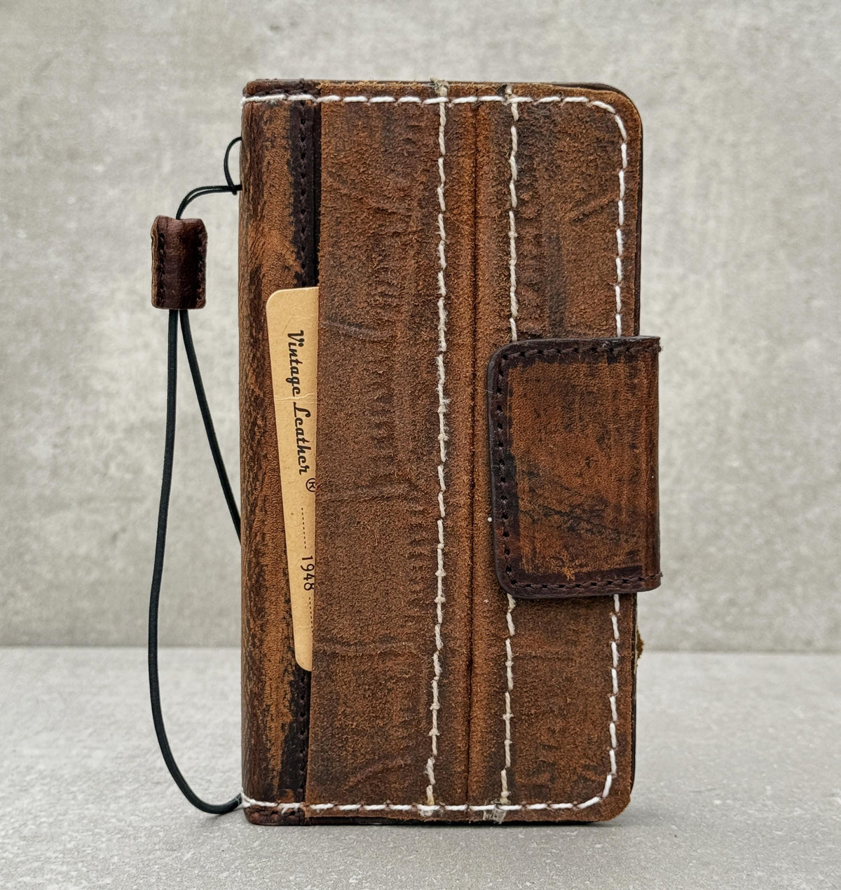 Handmade Leather Wallet Case: Samsung Galaxy, Card Slots, Book Design