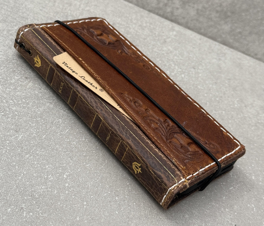 Handmade Leather Samsung Galaxy Wallet Case: Book Design Card Slots