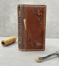 Handmade Leather Samsung Galaxy Wallet Case: Book Design Card Slots