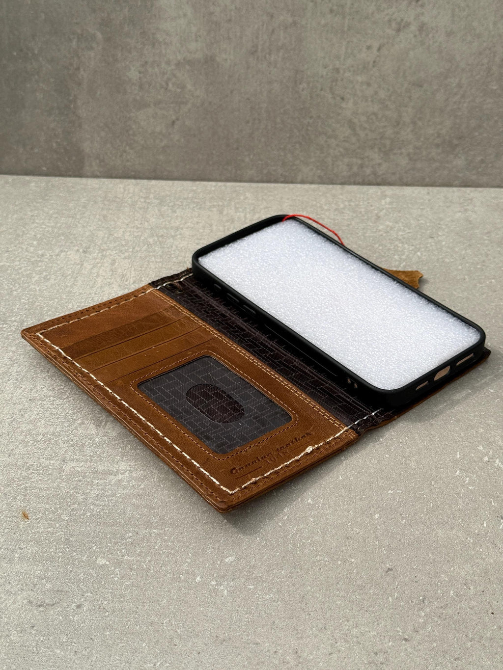 Handmade Leather Samsung Galaxy Wallet Case: Book Design Card Slots