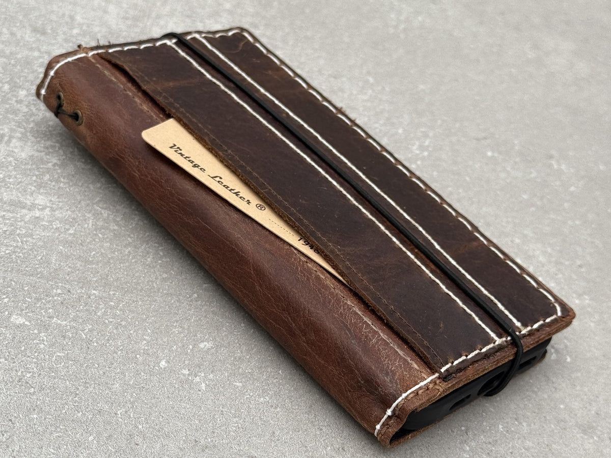 Handmade Leather Wallet Case: Samsung Galaxy, Card Slots