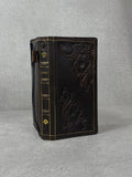 Handmade Leather Book Wallet Case for iPhone: Vintage Style Card Slots