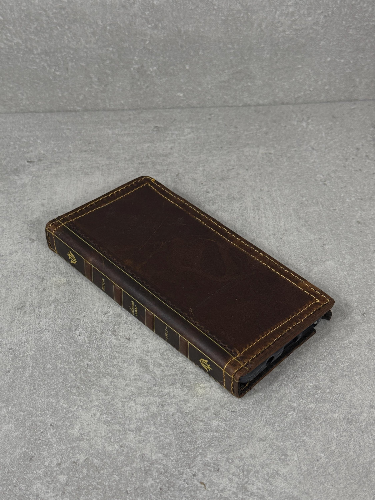 Leather iPhone Wallet Case: Handmade Book Style Cover
