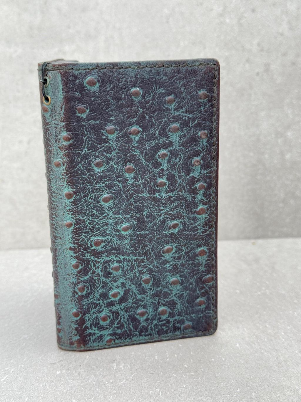 Vintage Green Leather iPhone Wallet Case with Card Slots