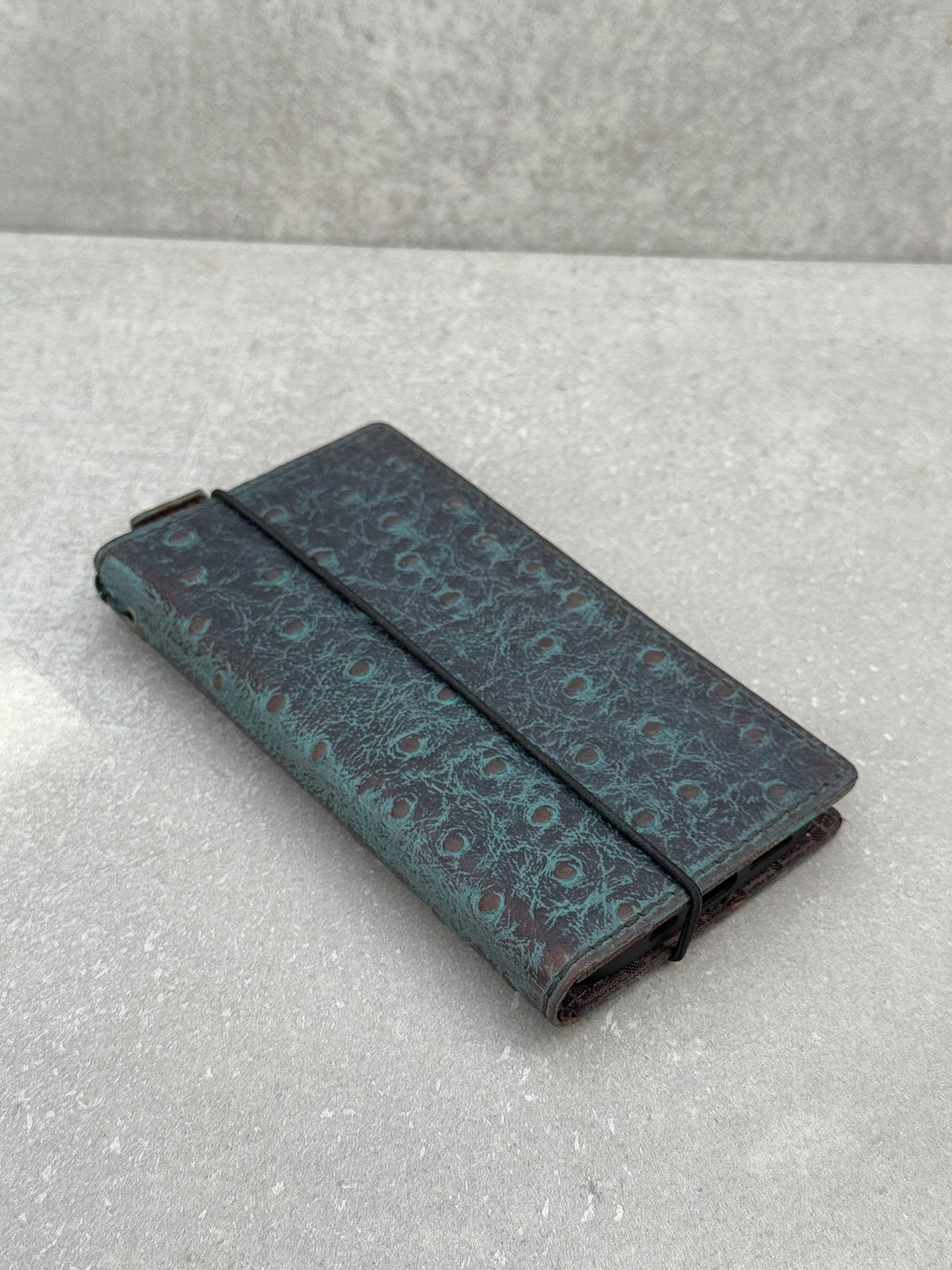 Vintage Green Leather iPhone Wallet Case with Card Slots