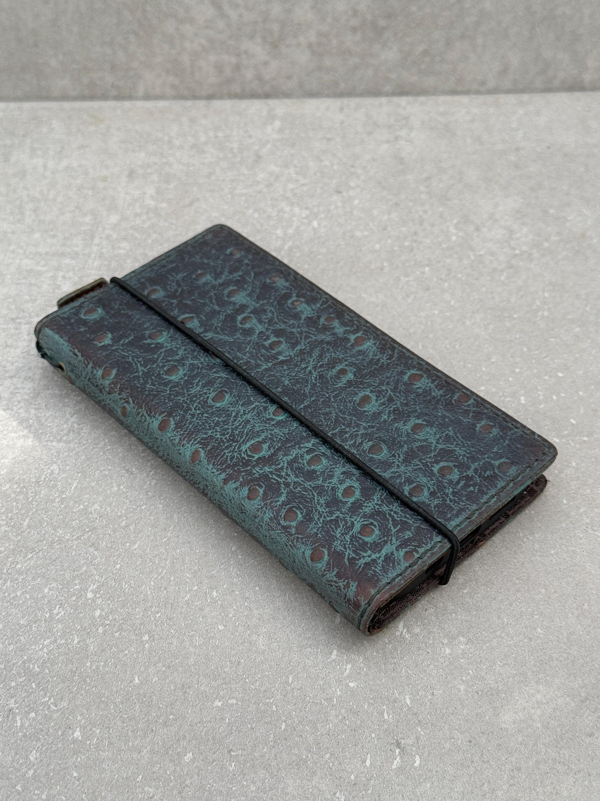 Vintage Green Leather iPhone Wallet Case with Card Slots