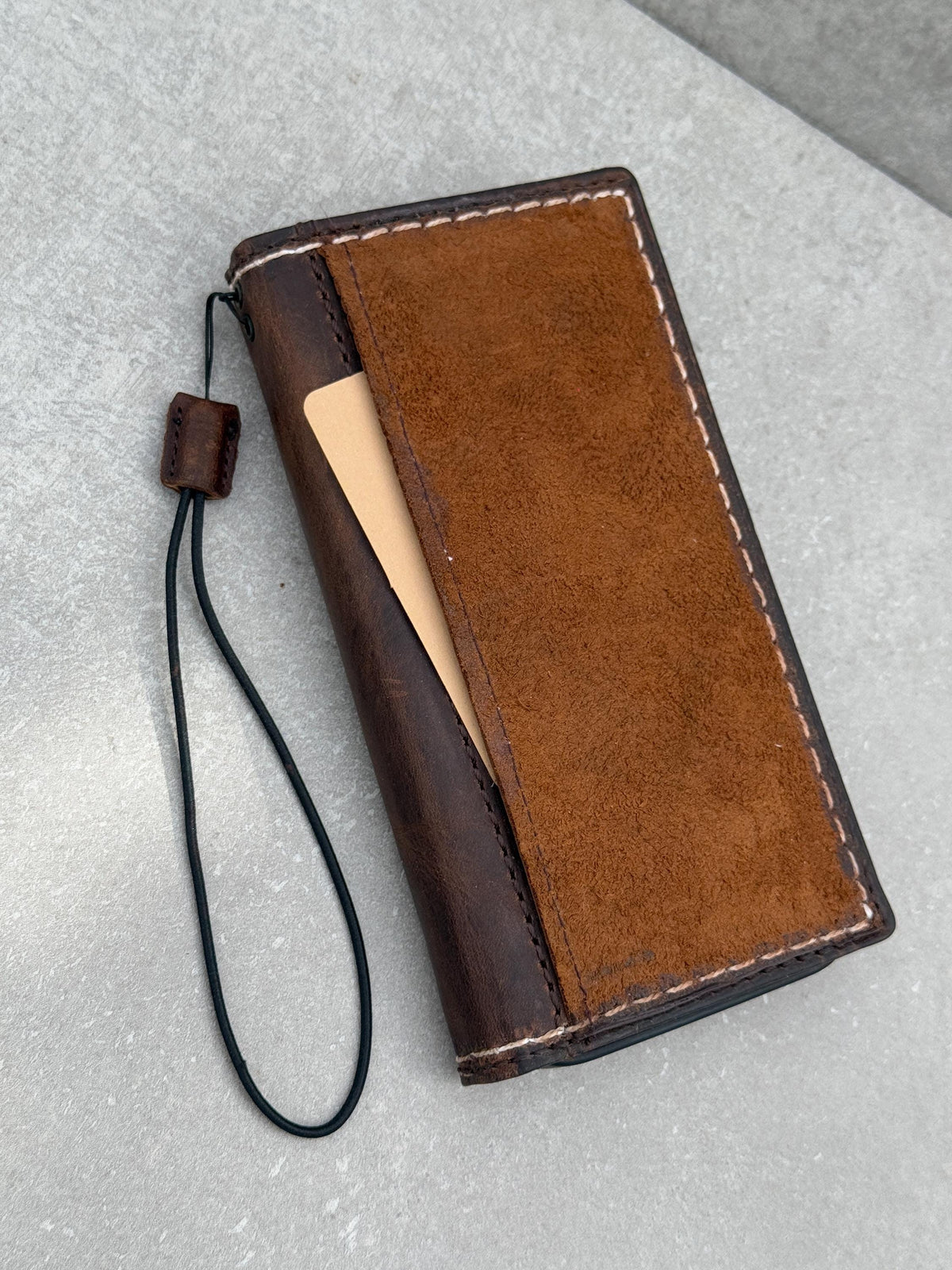 Vintage Leather iPhone Wallet Case: Book Style, Card Slots