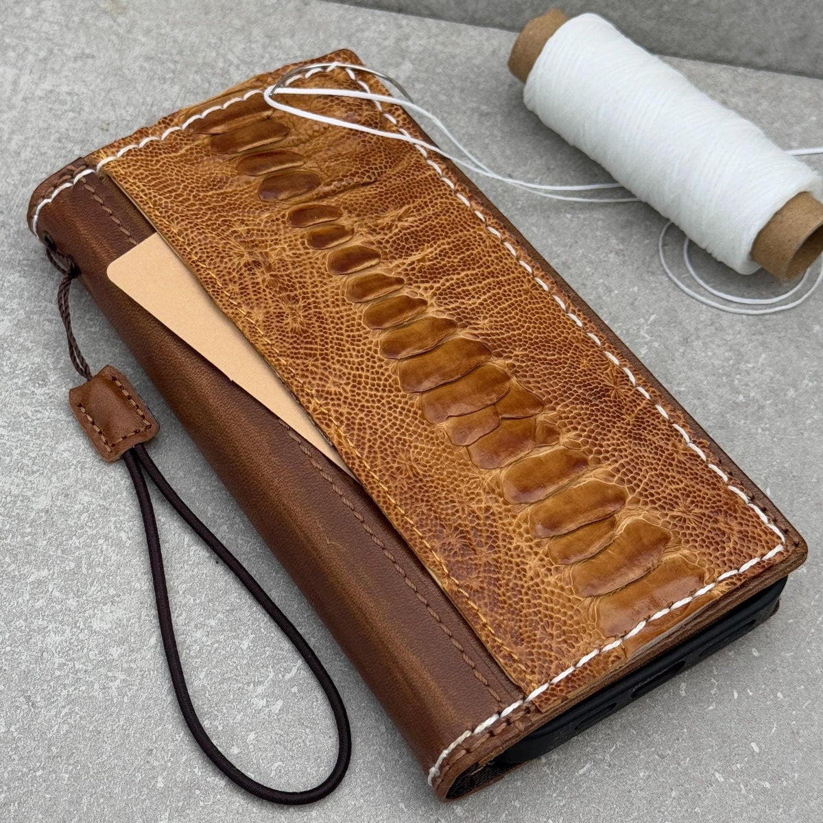 Vintage Leather iPhone Wallet Case: Book Style, Card Slots