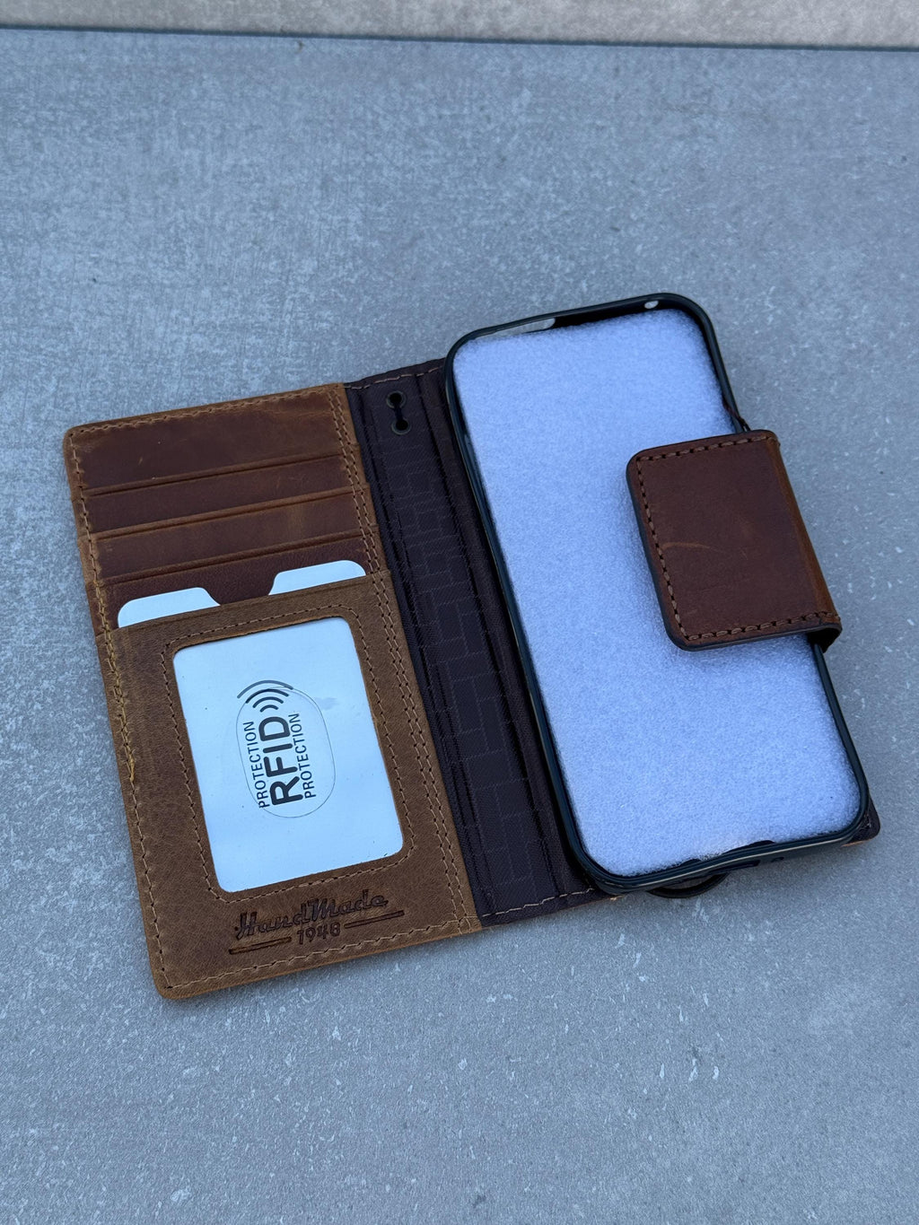 Vintage Book Style Leather iPhone Wallet Case with Card Slots