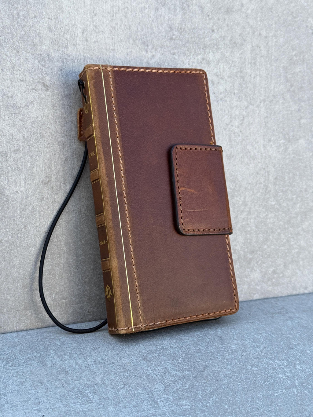 Vintage Book Style Leather iPhone Wallet Case with Card Slots