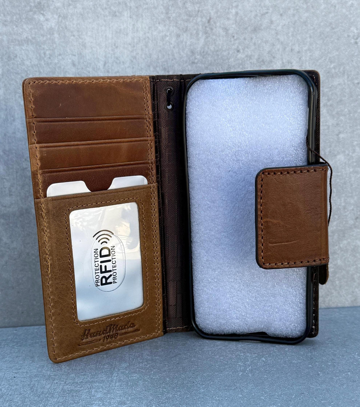 Vintage Book Style Leather iPhone Wallet Case with Card Slots