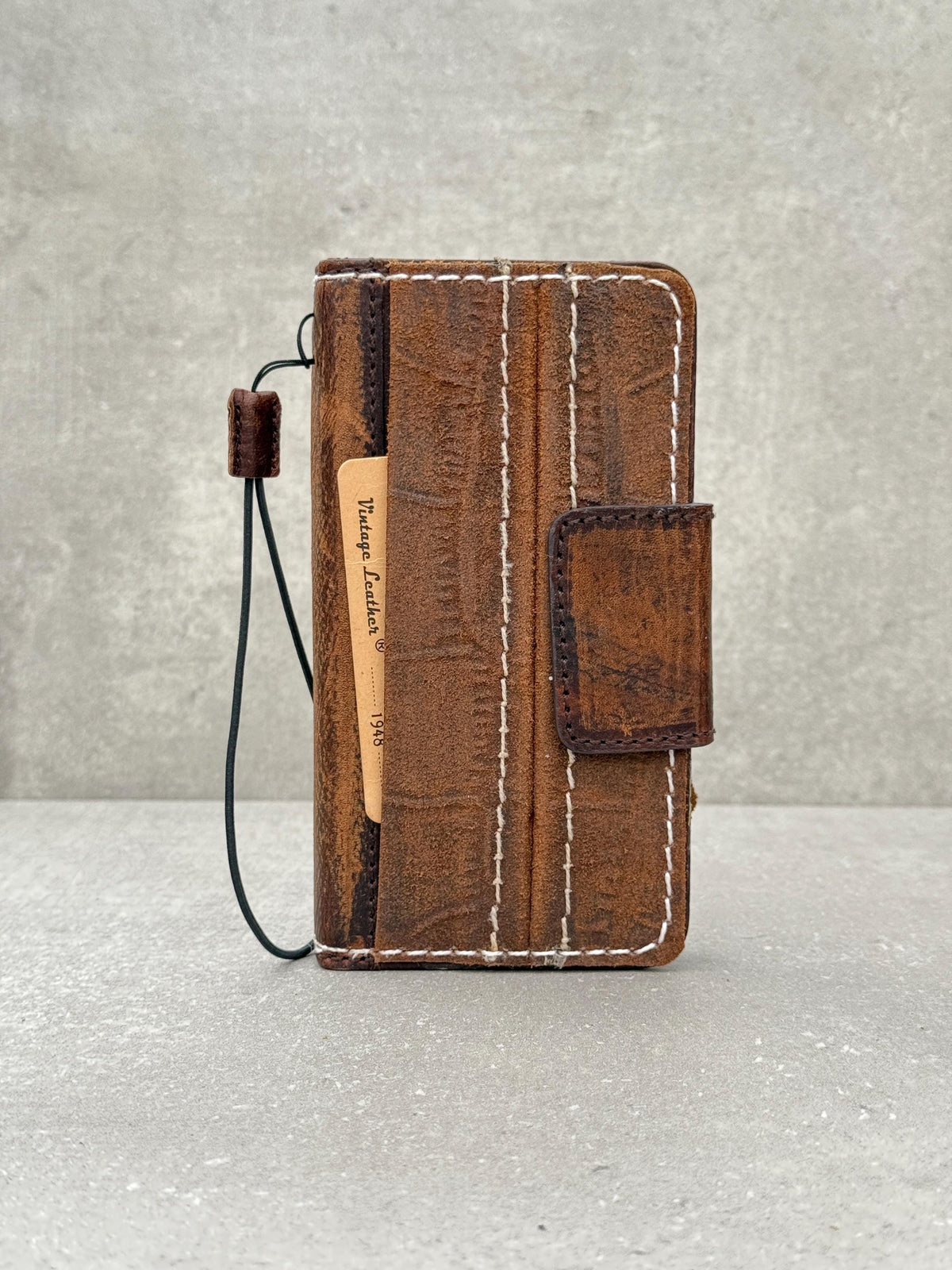 Handmade Leather Wallet Case for Google Pixel: Vintage Card Slots