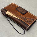 Handmade Leather Wallet Case for Google Pixel: Vintage Card Slots Cover