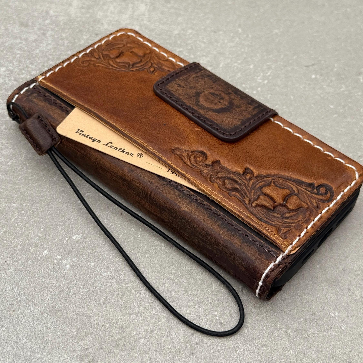 Handmade Leather Wallet Case for Google Pixel: Vintage Card Slots Cover