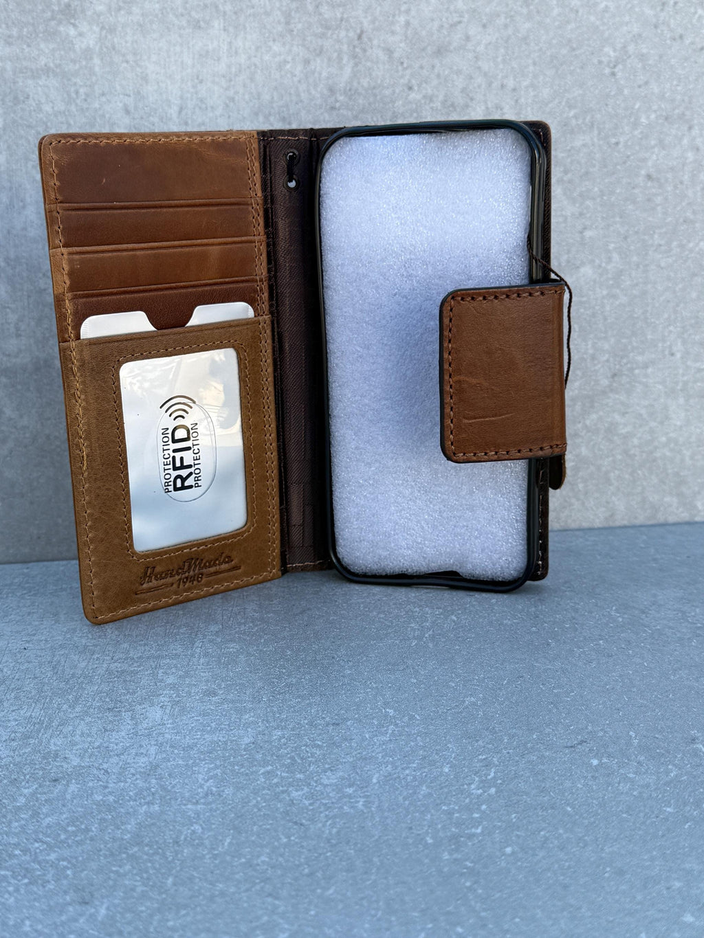 Handmade Leather Book Wallet Case for Galaxy S21 S22 S23 S24 S25 Ultra
