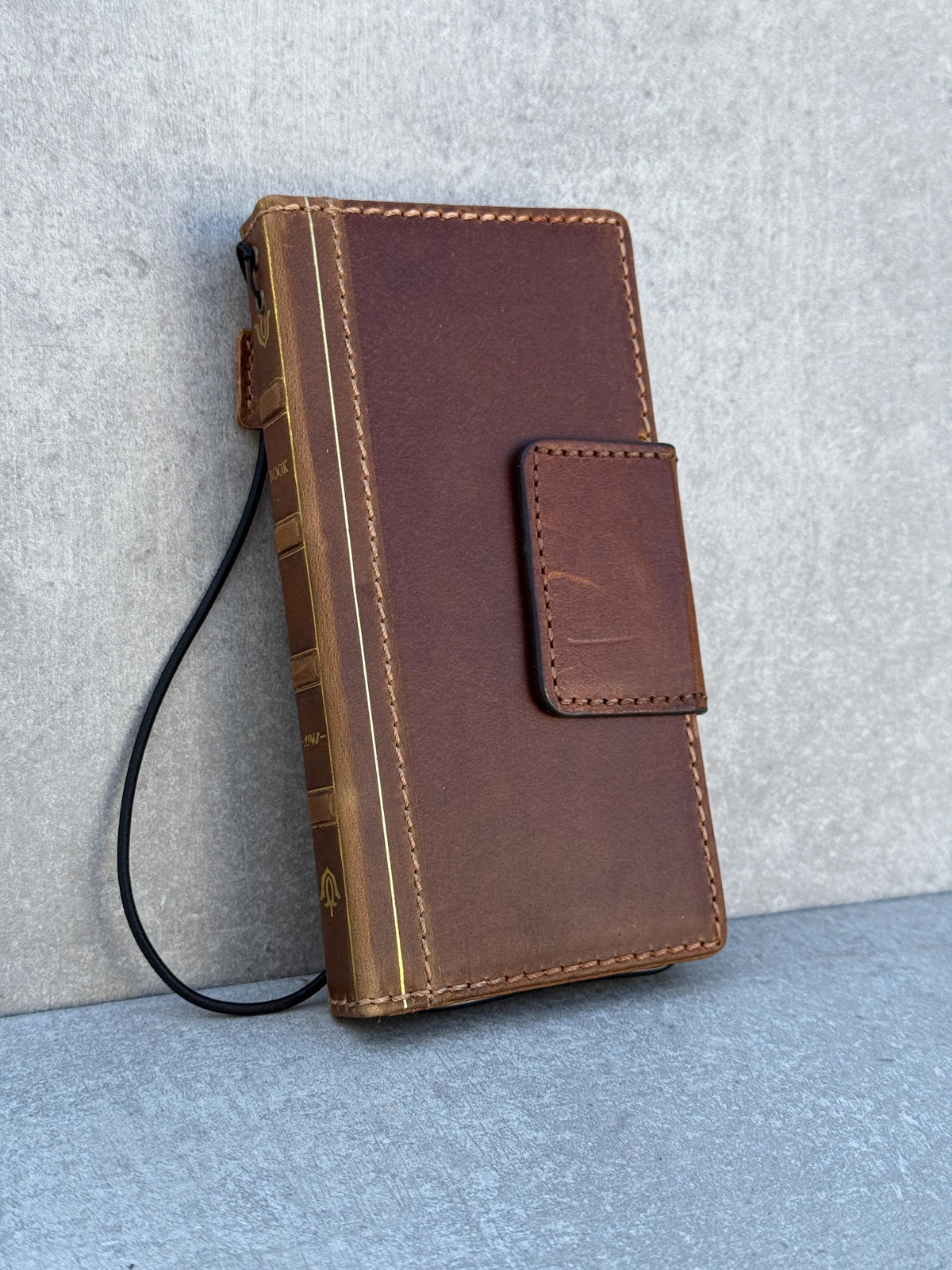 Handmade Leather Book Wallet Case for Galaxy S21 S22 S23 S24 S25 Ultra