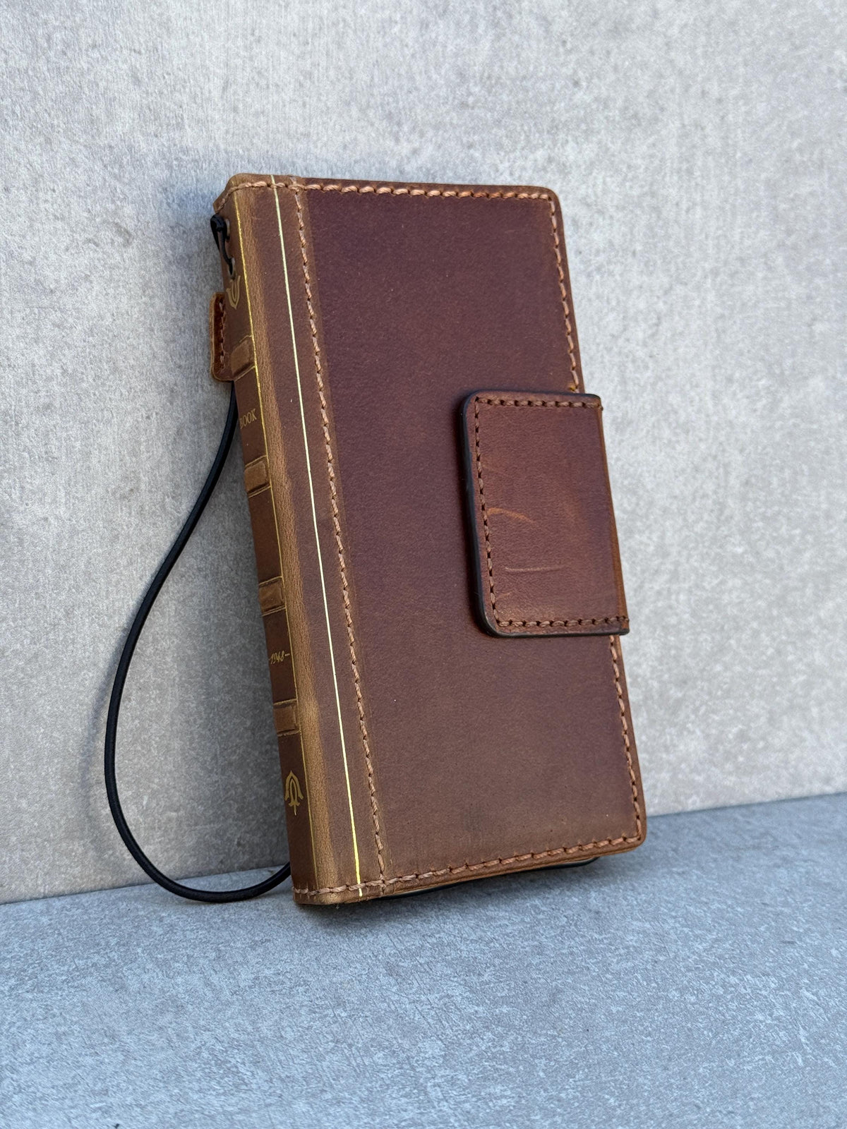 Handmade Leather Book Wallet Case for Galaxy S21 S22 S23 S24 S25 Ultra