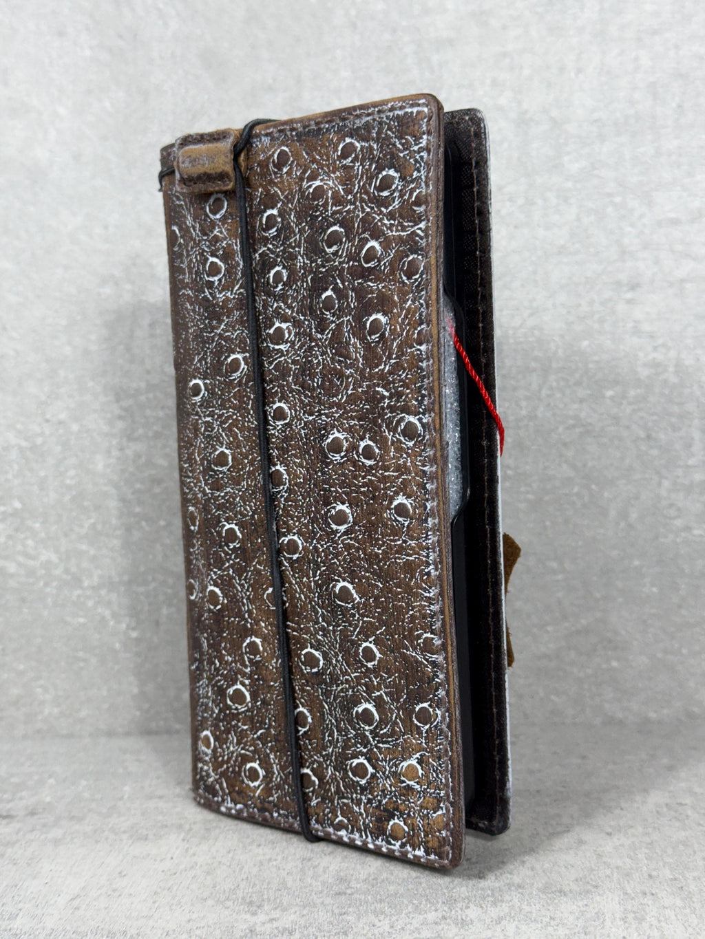 Handmade Ostrich Leather Wallet Case for Galaxy Z Fold 2/3/4/5/6/7