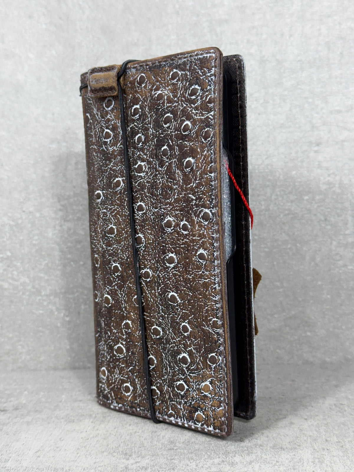 Handmade Ostrich Leather Wallet Case for Galaxy Z Fold 2/3/4/5/6/7