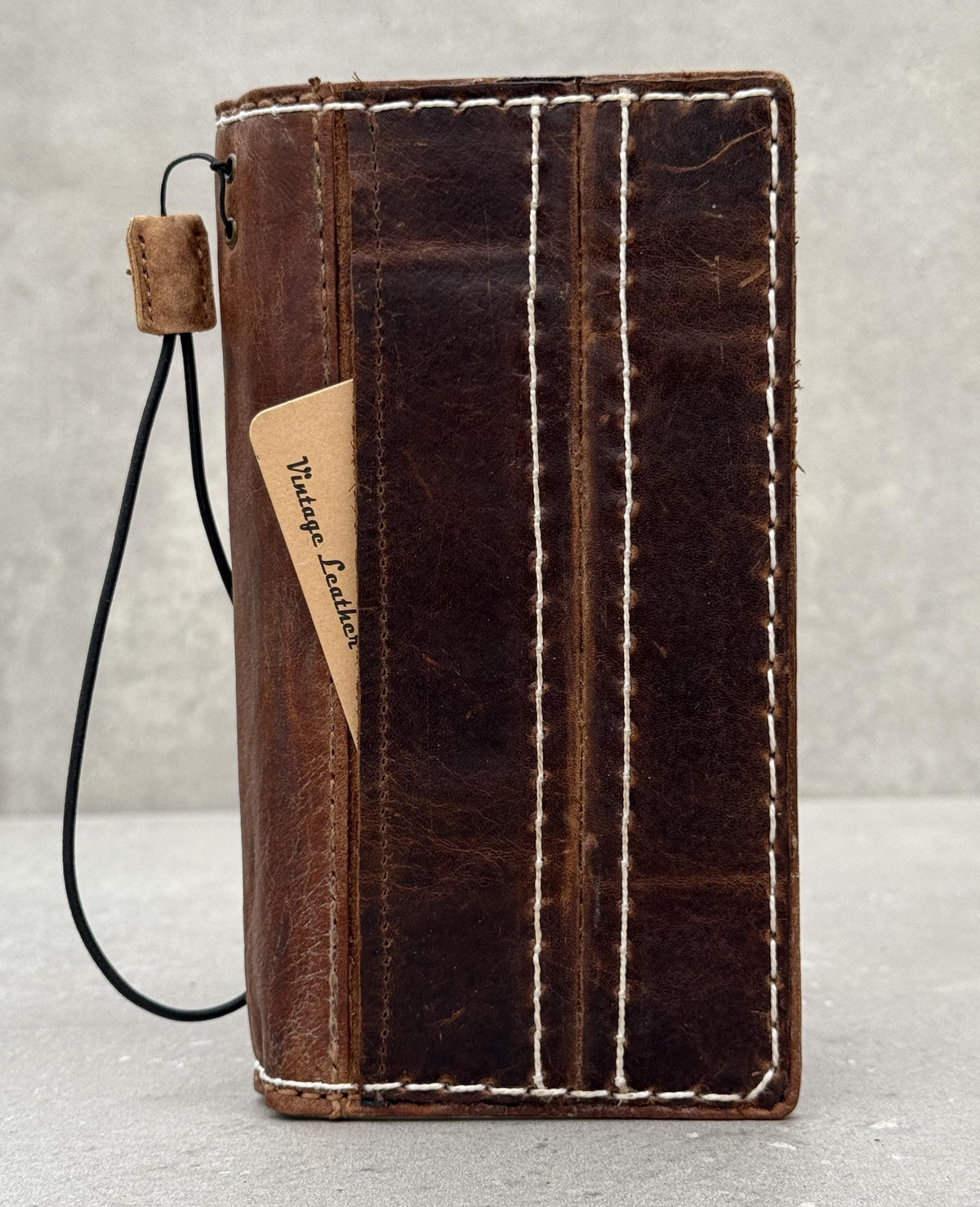 Vintage Leather iPhone Wallet Case with Card Slots