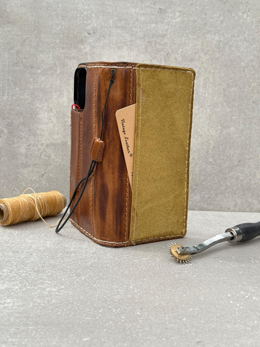 Handmade Leather Wallet Case for Galaxy Z Fold