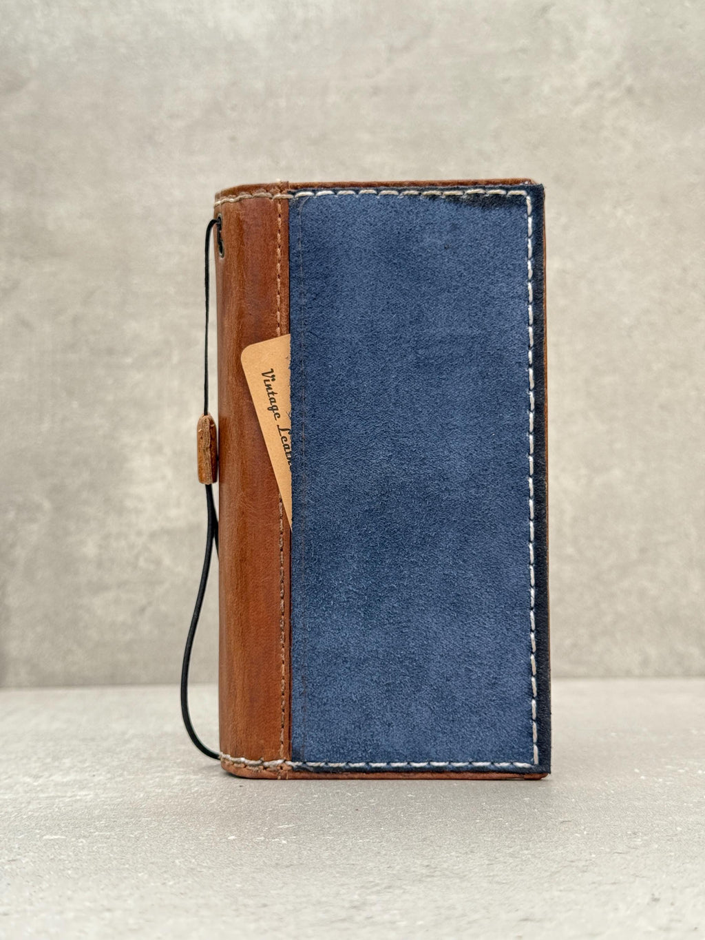 Handmade Leather Wallet Case for Galaxy Z Fold: Art Book Cover