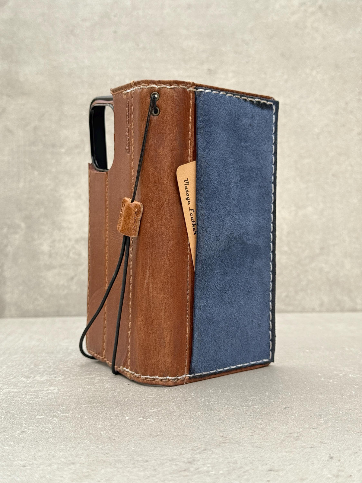 Handmade Leather Wallet Case for Galaxy Z Fold: Art Book Cover