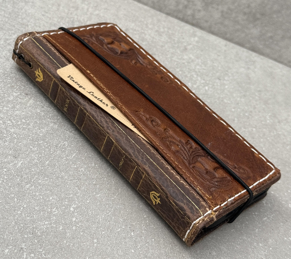 Handmade Leather Wallet Case for Google Pixel Fold: Book Style Cover