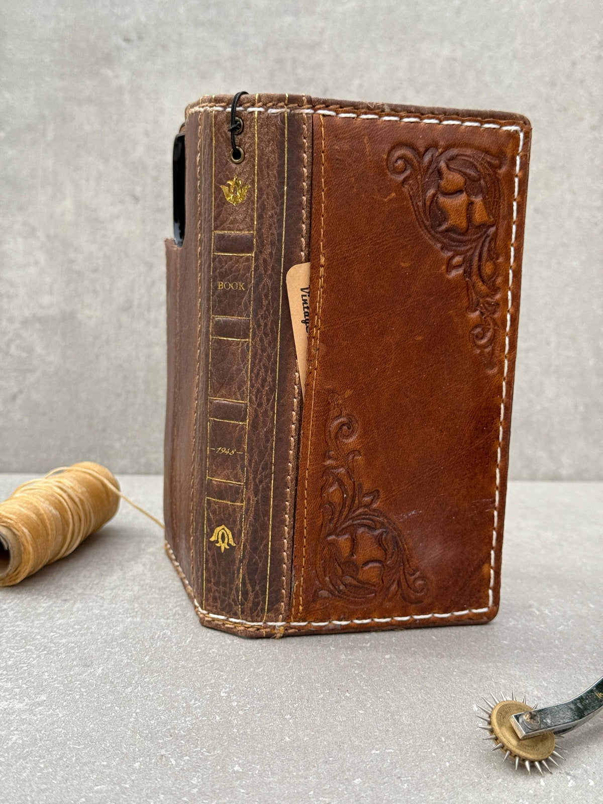 Handmade Leather Wallet Case for Google Pixel Fold: Book Style Cover