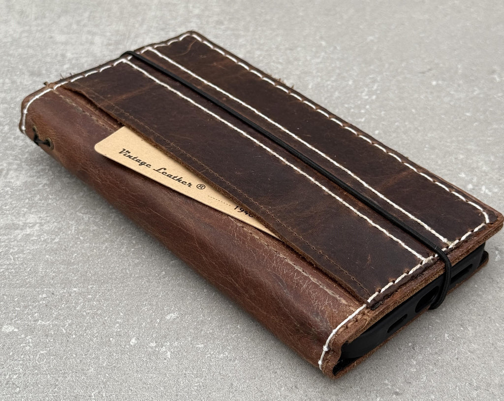 Handmade Leather Wallet Case: Samsung Galaxy, Card Slots