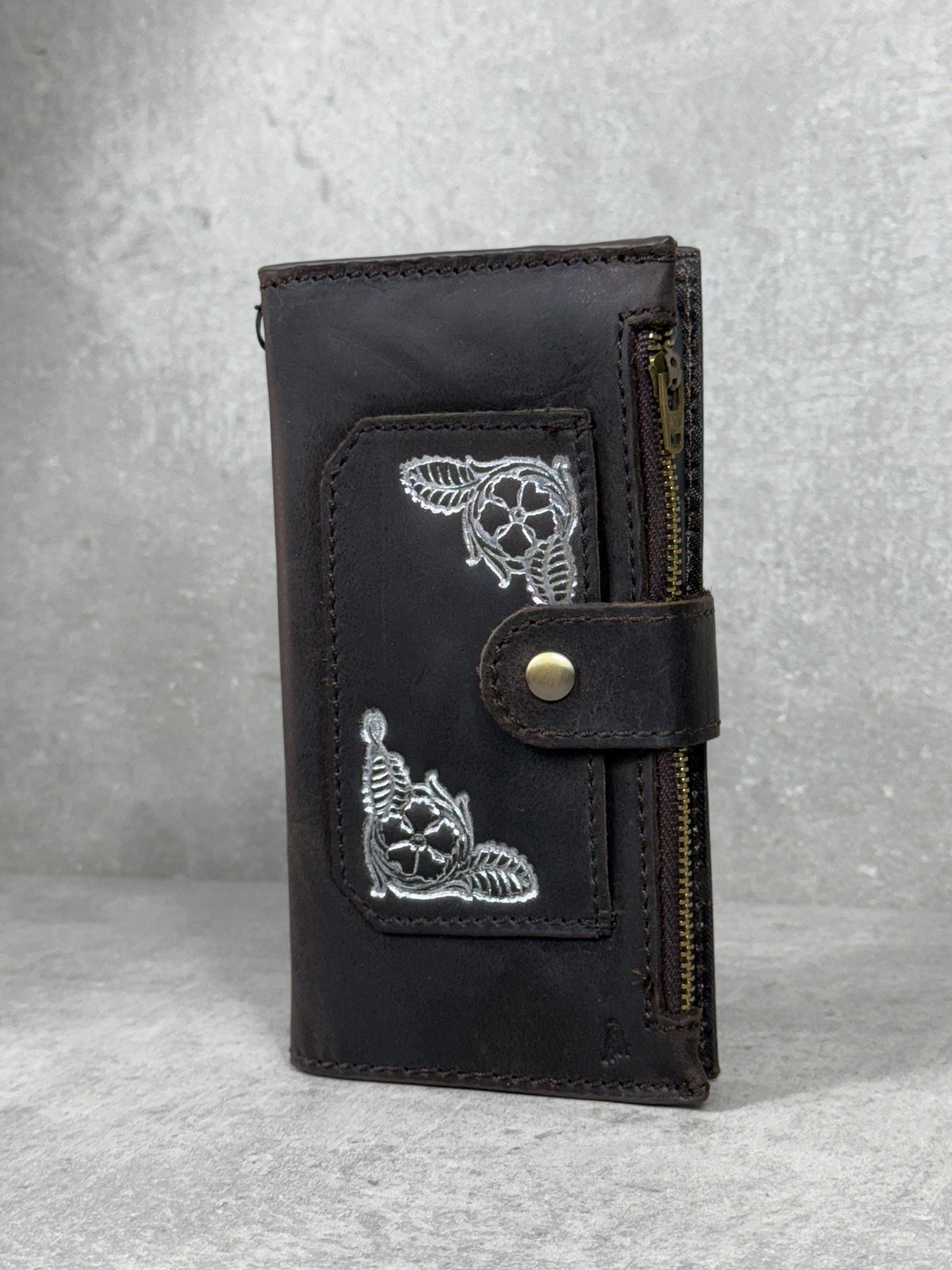 Handmade Leather Wallet Case for Google Pixel: Retro Card Holder with Zipper