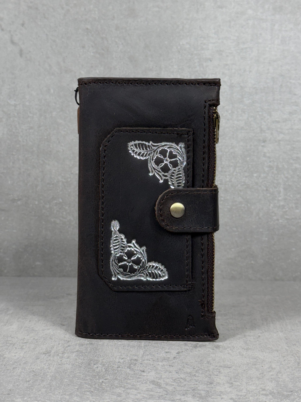 Handmade Leather Wallet Case for Google Pixel: Retro Card Holder with Zipper